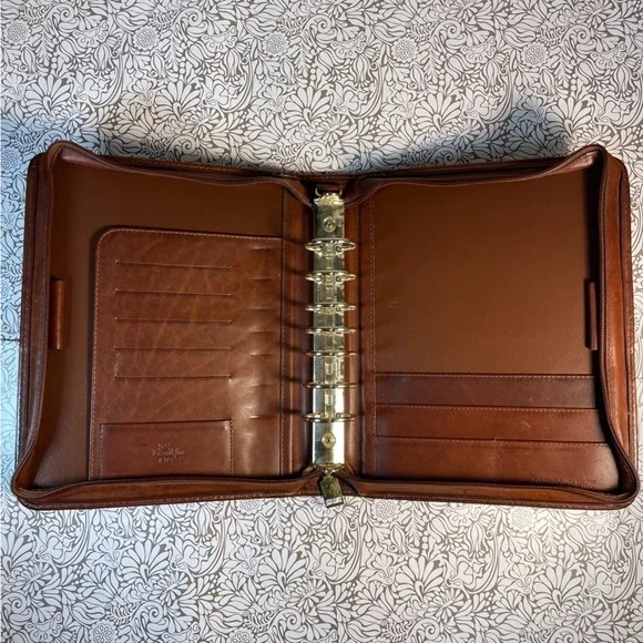 Franklin Quest Full Grain Aniline Leather Made in the USA Binder - Picture 7 of 15